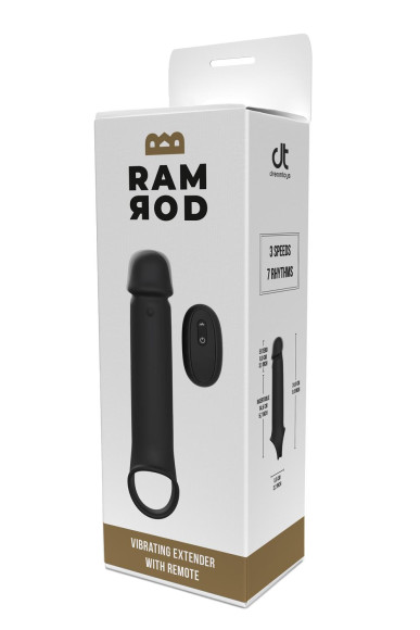 Черная насадка-удлинитель с вибрацией Vibrating Extender With Remote Черная насадка-удлинитель с вибрацией Vibrating Extender With Remote