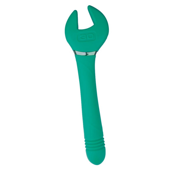 Зеленый двусторонний вибратор Key Control Massager Wand в форме гаечного ключа Зеленый двусторонний вибратор Key Control Massager Wand в форме гаечного ключа