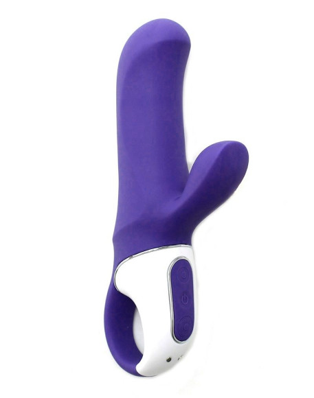 Фиолетовый вибратор Satisfyer Magic Bunny с клиторальным отростком - 17,6 см. Фиолетовый вибратор Satisfyer Magic Bunny с клиторальным отростком - 17,6 см.