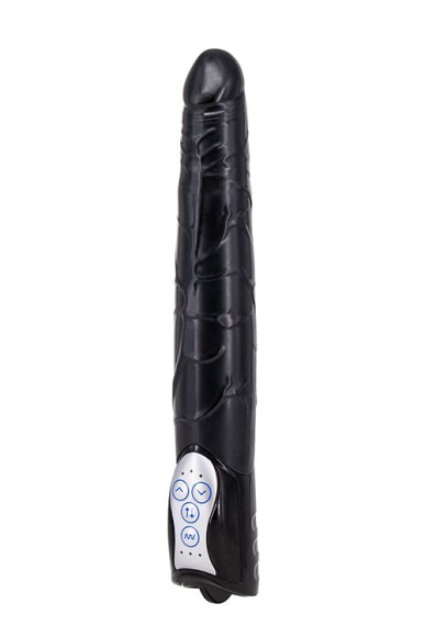 Чёрный вибромассажер Long John Realistic Thrusting Vibrator с функцией толкания - 20 см. Чёрный вибромассажер Long John Realistic Thrusting Vibrator с функцией толкания - 20 см.