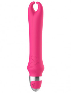 Розовый вибратор с рожками Pedicel - 17,8 см. Розовый вибратор с рожками Pedicel - 17,8 см.