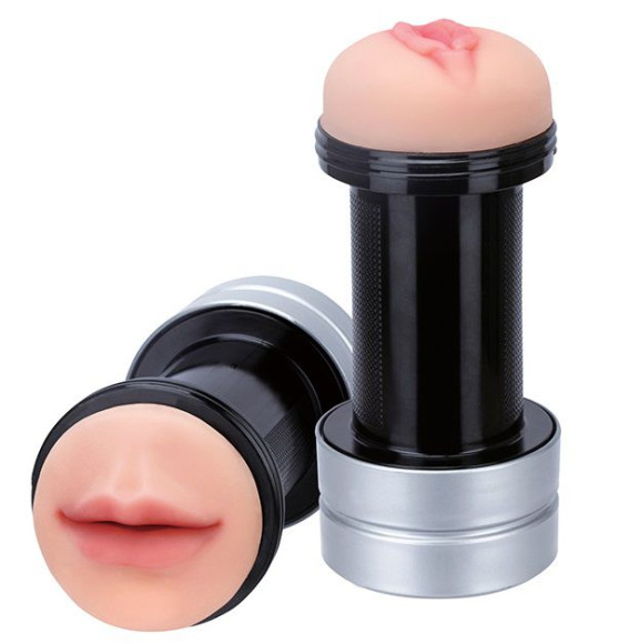 Двусторонний мастурбатор REALSTUFF 2 IN 1 HUMMER MOUTH & VAGINA - ротик и вагина Двусторонний мастурбатор REALSTUFF 2 IN 1 HUMMER MOUTH & VAGINA - ротик и вагина