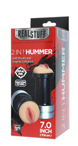 Двусторонний мастурбатор REALSTUFF 2 IN 1 HUMMER MOUTH & VAGINA - ротик и вагина Двусторонний мастурбатор REALSTUFF 2 IN 1 HUMMER MOUTH & VAGINA - ротик и вагина