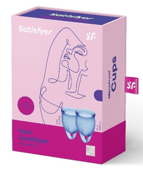Набор синих менструальных чаш Feel confident Menstrual Cup Набор синих менструальных чаш Feel confident Menstrual Cup