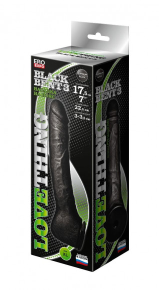 Чёрная фаллическая насадка BLACK BENT 3 - 22 см. Чёрная фаллическая насадка BLACK BENT 3 - 22 см.