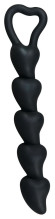 Чёрная анальная цепочка с звеньями-сердечками Black Velvet - 18,5 см. Чёрная анальная цепочка с звеньями-сердечками Black Velvet - 18,5 см.