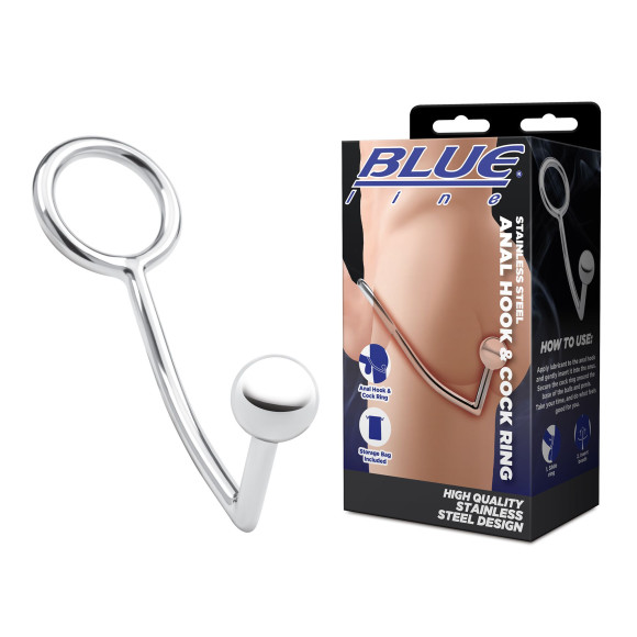 Кольцо на пенис с анальным стимулятором Stainless Steel Anal Hook & Cock Ring Кольцо на пенис с анальным стимулятором Stainless Steel Anal Hook & Cock Ring