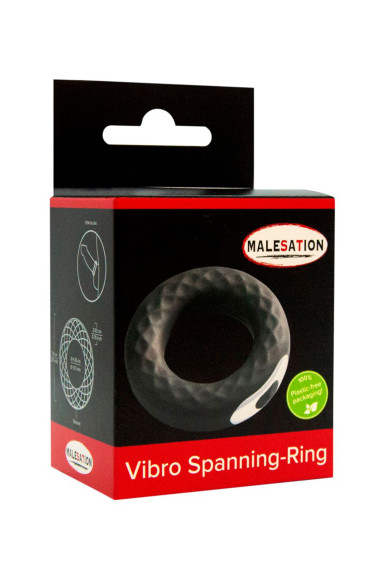 Черное эрекционное виброкольцо Vibro Spanning Черное эрекционное виброкольцо Vibro Spanning