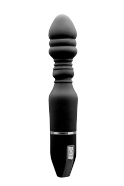 Чёрный анальный вибратор MENZSTUFF ANAL PLEASURE VIBE - 20 см.