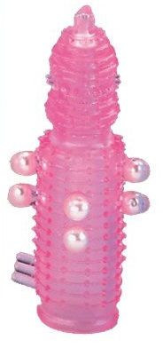 Розовая эластичная насадка на пенис с жемчужинами, точками и шипами Pearl Stimulator - 11,5 см. Розовая эластичная насадка на пенис с жемчужинами, точками и шипами Pearl Stimulator - 11,5 см.