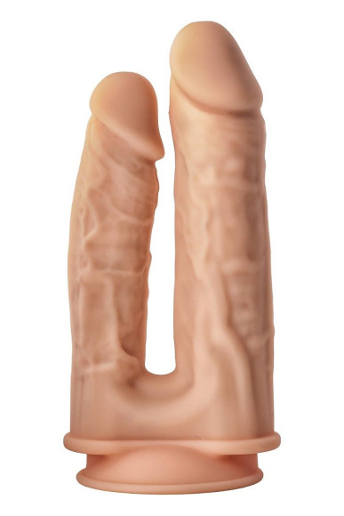 Телесный анально-вагинальный фаллоимитатор Double Penetrator - 19,5 см. Телесный анально-вагинальный фаллоимитатор Double Penetrator - 19,5 см.