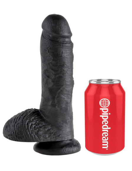 Чёрный фаллоимитатор 8 Cock with Balls - 21,3 см. Чёрный фаллоимитатор 8 Cock with Balls - 21,3 см.