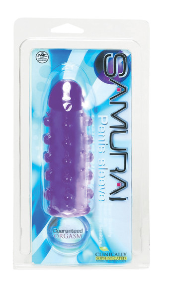 Закрытая фиолетовая насадка с пупырышками SAMURAI PENIS SLEEVE PURPLE - 14,5 см. Закрытая фиолетовая насадка с пупырышками SAMURAI PENIS SLEEVE PURPLE - 14,5 см.
