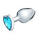 Серебристая анальная пробка с голубым кристаллом - 8 см. Серебристая анальная пробка с голубым кристаллом - 8 см.