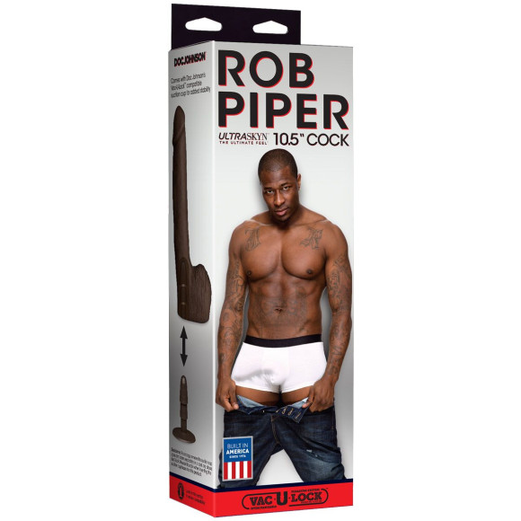 Темнокожий фаллоимитатор Rob Piper - 25,4 см. Темнокожий фаллоимитатор Rob Piper - 25,4 см.