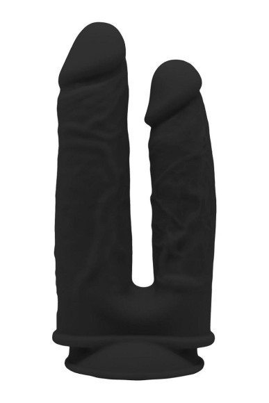 Черный анально-вагинальный фаллоимитатор Double Penetrator - 19,5 см. Черный анально-вагинальный фаллоимитатор Double Penetrator - 19,5 см.