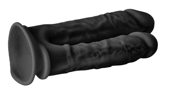 Черный анально-вагинальный фаллоимитатор Double Penetrator - 19,5 см. Черный анально-вагинальный фаллоимитатор Double Penetrator - 19,5 см.