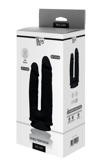 Черный анально-вагинальный фаллоимитатор Double Penetrator - 19,5 см. Черный анально-вагинальный фаллоимитатор Double Penetrator - 19,5 см.