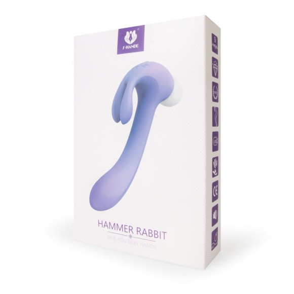 Сиреневый двусторонний вибромассажер Hammer Rabbit - 18,8 см. Сиреневый двусторонний вибромассажер Hammer Rabbit - 18,8 см.