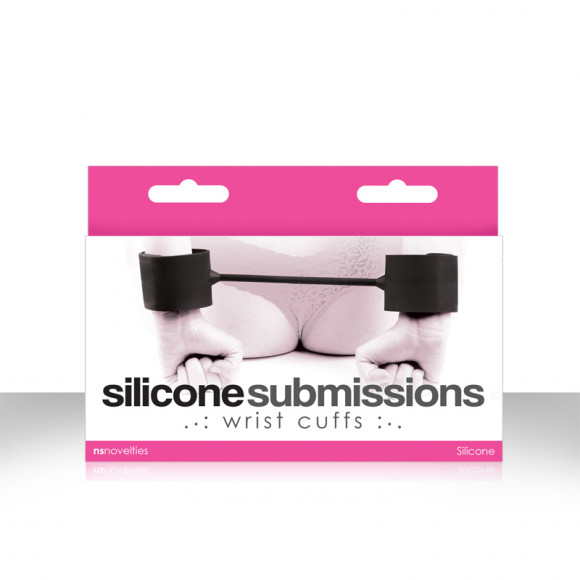 Чёрные силиконовые наручники Silicone Submissions Wrist Cuffs Чёрные силиконовые наручники Silicone Submissions Wrist Cuffs