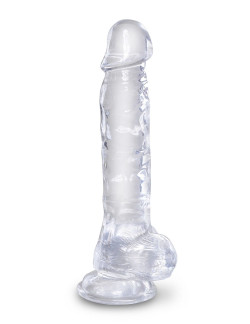 Прозрачный фаллоимитатор 8 Cock with Balls - 22,2 см. Прозрачный фаллоимитатор 8 Cock with Balls - 22,2 см.