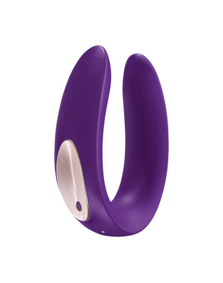 Фиолетовый вибратор для пар Satisfyer Double Plus Remote с пультом ДУ Фиолетовый вибратор для пар Satisfyer Double Plus Remote с пультом ДУ