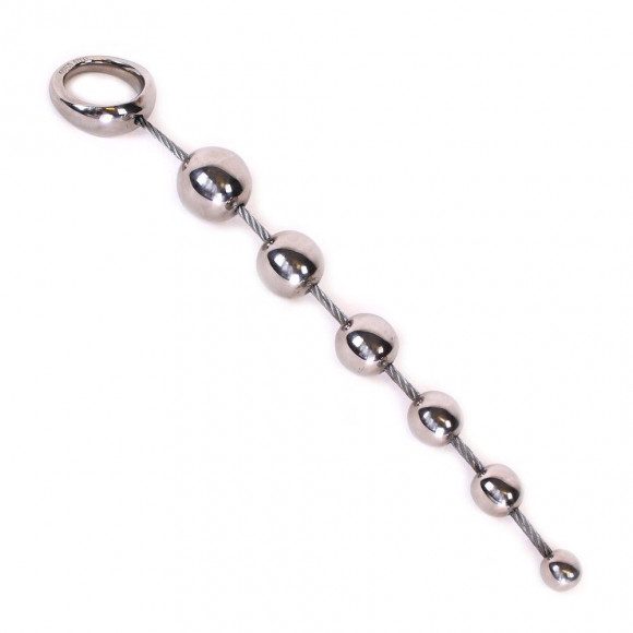 Серебристые металлические подвижные анальные шарики Anal Movable 6-Balls With Ring - 32 см. Серебристые металлические подвижные анальные шарики Anal Movable 6-Balls With Ring - 32 см.