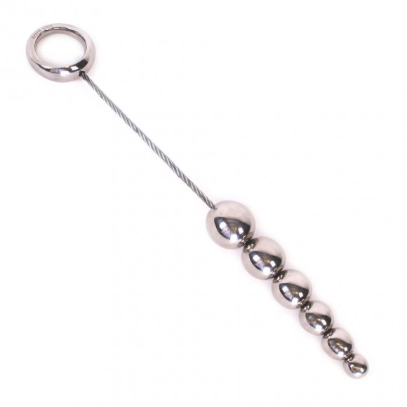 Серебристые металлические подвижные анальные шарики Anal Movable 6-Balls With Ring - 32 см. Серебристые металлические подвижные анальные шарики Anal Movable 6-Balls With Ring - 32 см.