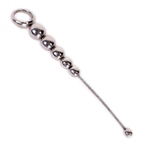 Серебристые металлические подвижные анальные шарики Anal Movable 6-Balls With Ring - 32 см. Серебристые металлические подвижные анальные шарики Anal Movable 6-Balls With Ring - 32 см.