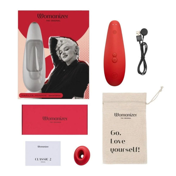 Красный бесконтактный клиторальный стимулятор Womanizer Marilyn Monroe Special Edition Красный бесконтактный клиторальный стимулятор Womanizer Marilyn Monroe Special Edition