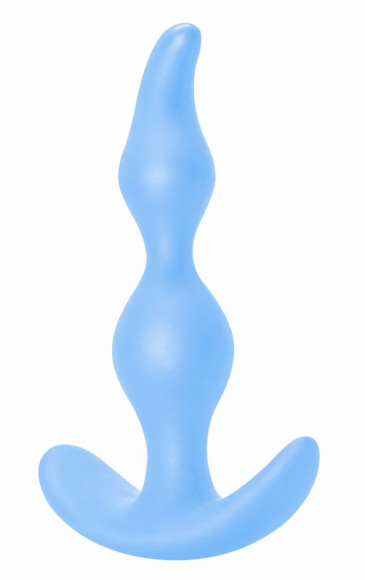 Голубая анальная пробка Bent Anal Plug Black - 13 см. Голубая анальная пробка Bent Anal Plug Black - 13 см.
