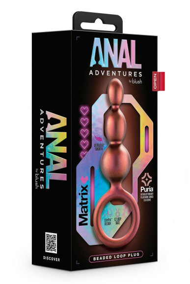 Массажер для анальной стимуляции цвета бронзы Matrix Beaded Loop Plug - 13,3 см. Массажер для анальной стимуляции цвета бронзы Matrix Beaded Loop Plug - 13,3 см.