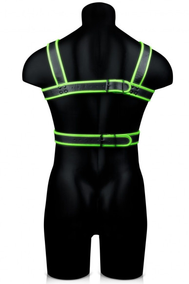 Стильная портупея Body Harness с неоновым эффектом - размер L-XL Стильная портупея Body Harness с неоновым эффектом - размер L-XL