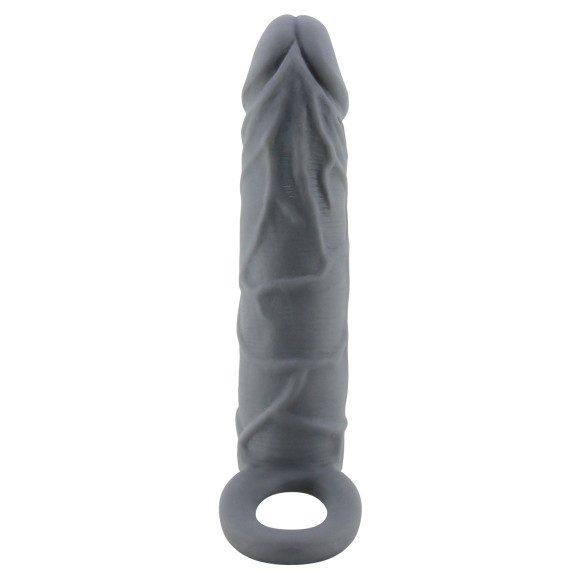 Серая удлиняющая насадка на пенис Large - 18 см. Серая удлиняющая насадка на пенис Large - 18 см.