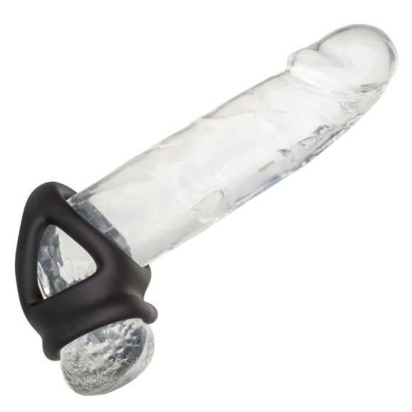 Черное тройное эрекционное кольцо Alpha Liquid Silicone Dual Cage & Ring Черное тройное эрекционное кольцо Alpha Liquid Silicone Dual Cage & Ring