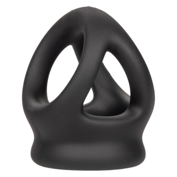 Черное тройное эрекционное кольцо Alpha Liquid Silicone Dual Cage & Ring Черное тройное эрекционное кольцо Alpha Liquid Silicone Dual Cage & Ring