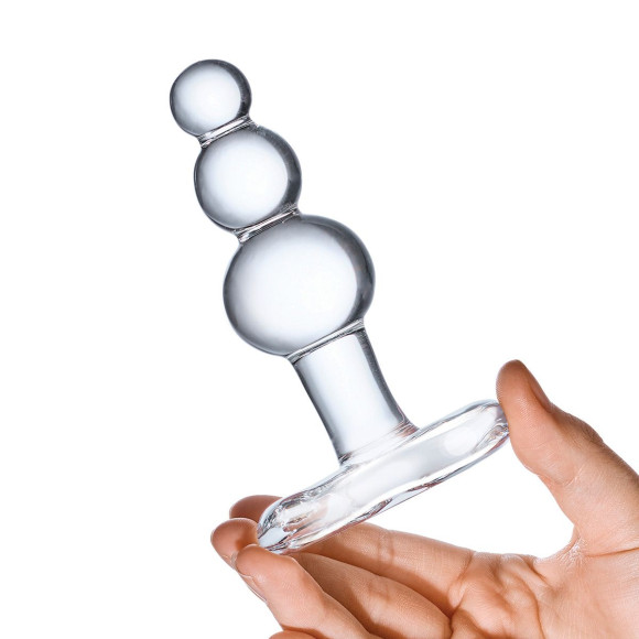 Прозрачная анальная пробка-елочка с 3 шариками Butt Plug with Tapere Base - 11 см. Прозрачная анальная пробка-елочка с 3 шариками Butt Plug with Tapere Base - 11 см.