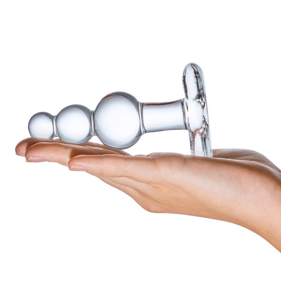Прозрачная анальная пробка-елочка с 3 шариками Butt Plug with Tapere Base - 11 см. Прозрачная анальная пробка-елочка с 3 шариками Butt Plug with Tapere Base - 11 см.