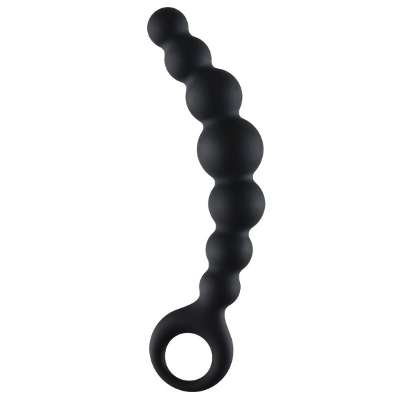 Чёрная упругая анальная цепочка Flexible Wand - 18 см. Чёрная упругая анальная цепочка Flexible Wand - 18 см.