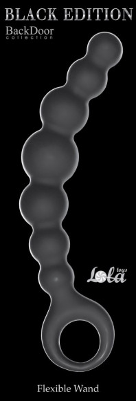 Чёрная упругая анальная цепочка Flexible Wand - 18 см. Чёрная упругая анальная цепочка Flexible Wand - 18 см.