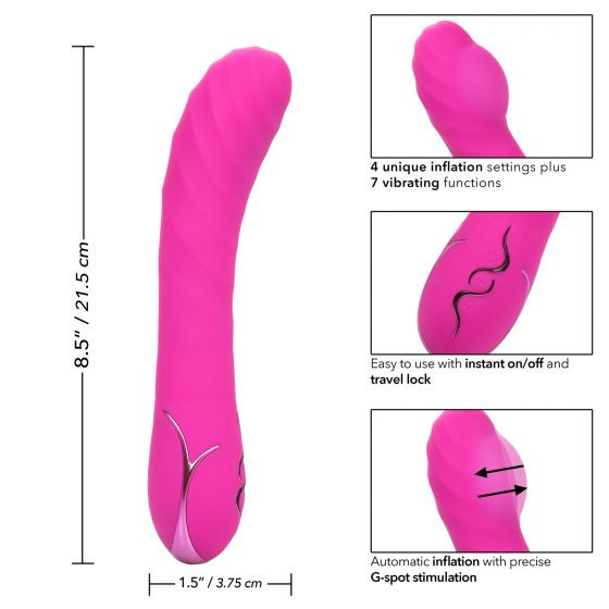 Розовый вибромассажер Insatiable G Inflatable G-Wand с функцией расширения - 21,5 см. Розовый вибромассажер Insatiable G Inflatable G-Wand с функцией расширения - 21,5 см.