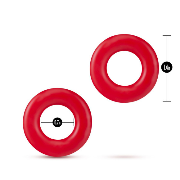 Набор из 2 красных эрекционных колец Stay Hard Donut Rings Набор из 2 красных эрекционных колец Stay Hard Donut Rings