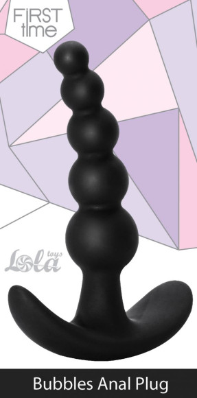 Чёрная анальная пробка Bubbles Anal Plug - 11,5 см. Чёрная анальная пробка Bubbles Anal Plug - 11,5 см.