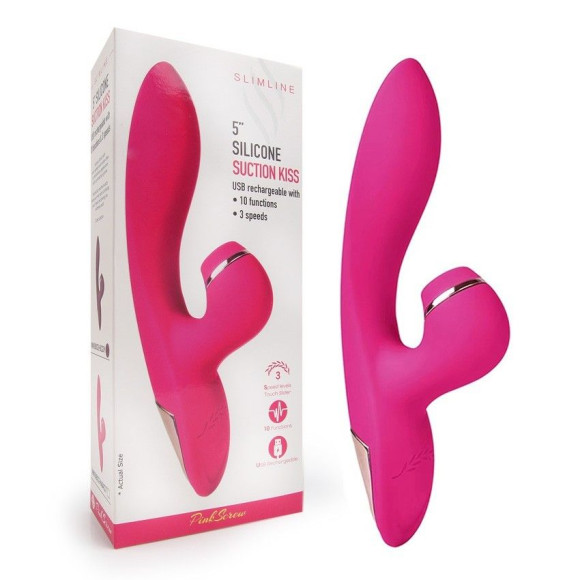 Розовый вибратор-кролик с вакуумной стимуляцией 5’’ Silicone Suction Kiss - 20,3 см. Розовый вибратор-кролик с вакуумной стимуляцией 5’’ Silicone Suction Kiss - 20,3 см.