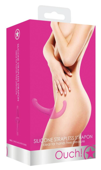 Розовый безремневой страпон Silicone Strapless Strapon Розовый безремневой страпон Silicone Strapless Strapon