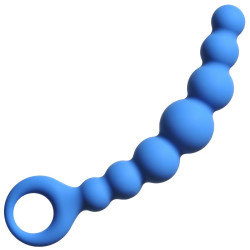 Синяя упругая анальная цепочка Flexible Wand - 18 см. Синяя упругая анальная цепочка Flexible Wand - 18 см.