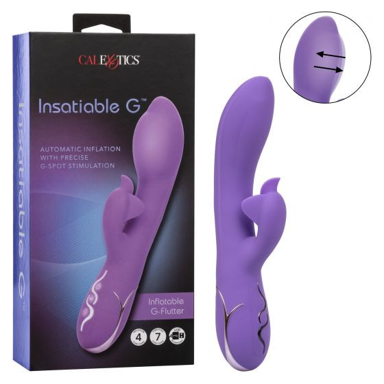 Фиолетовый вибромассажер Inflatable G-Flutter с функцией расширения - 21 см. Фиолетовый вибромассажер Inflatable G-Flutter с функцией расширения - 21 см.