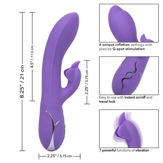 Фиолетовый вибромассажер Inflatable G-Flutter с функцией расширения - 21 см. Фиолетовый вибромассажер Inflatable G-Flutter с функцией расширения - 21 см.