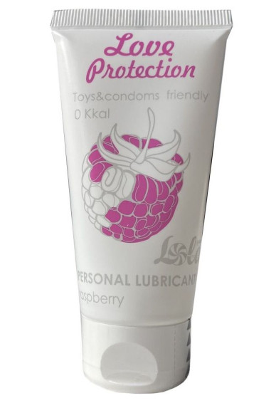 Лубрикант на водной основе с ароматом малины Love Protection Raspberry - 50 мл. Лубрикант на водной основе с ароматом малины Love Protection Raspberry - 50 мл.