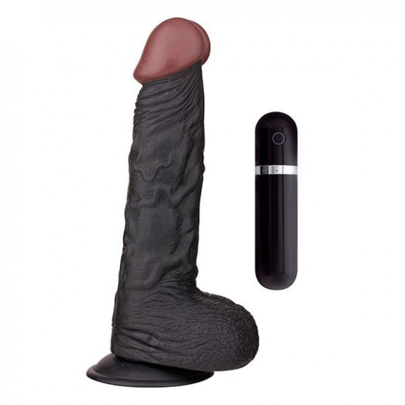 Чёрный вибратор-реалистик BIGSTUFF 9INCH BLACK - 23 см. Чёрный вибратор-реалистик BIGSTUFF 9INCH BLACK - 23 см.